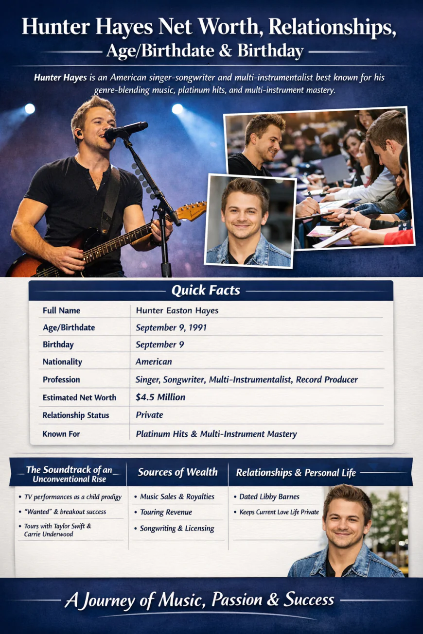 Hunter Hayes Net Worth, Relationships, Age/Birthdate & Birthday Facts