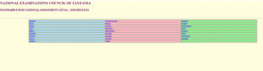 Matokeo ya Darasa la Nne 2025/2026 Released by NECTA