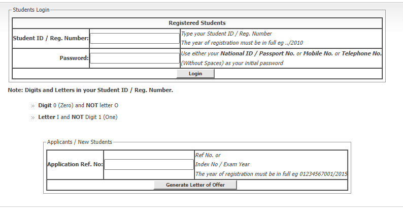 MKU Student Portal