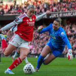Arsenal vs Tottenham ends 5-2 as Alessia Russo scores a hat-trick, boosting Arsenal’s Champions League hopes in the Women’s Super League.