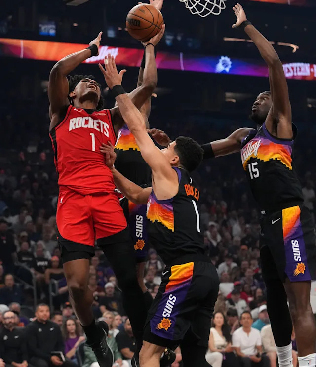 Durant leads Houston to 119-105 win over Suns with clutch shooting and leadership in emotional return game.