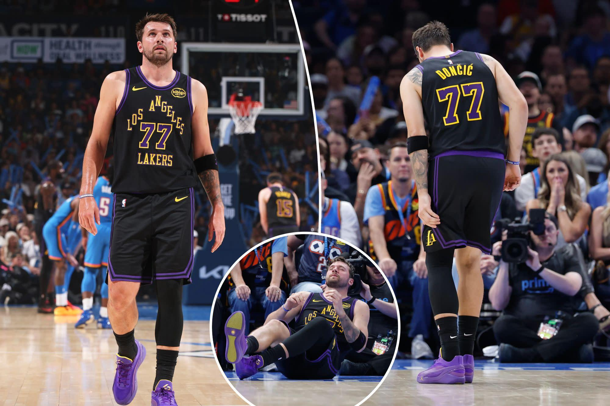 Luka Doncic’s injury derailed the Lakers’ playoff run and exposed major offseason questions after a sweep by the Thunder.
