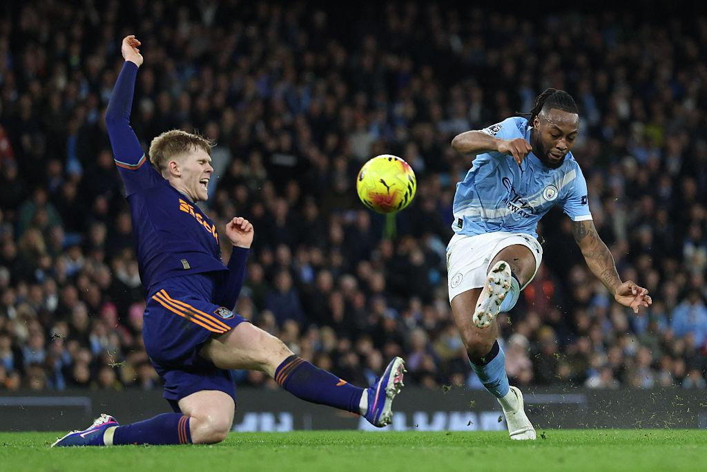Antoine Semenyo scored in Manchester City’s 3-0 win over Crystal Palace as Pep Guardiola’s side stayed close to Arsenal in the title race.