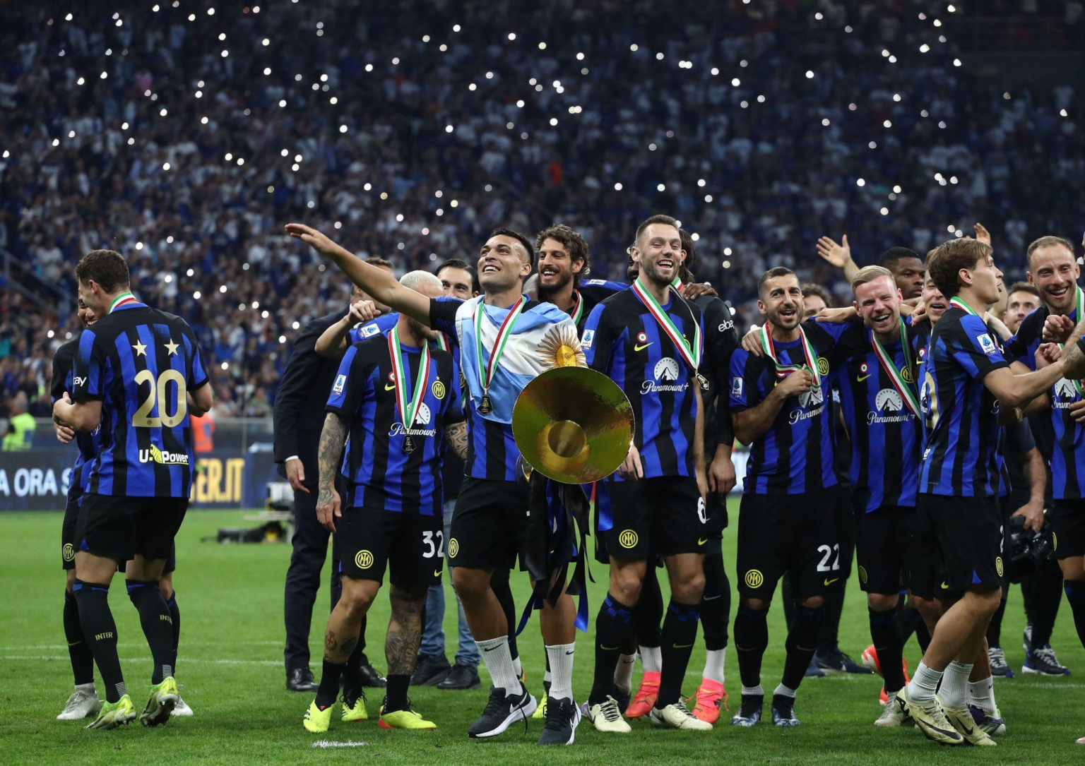 Inter Milan beat Lazio 2-0 in Rome to win the Coppa Italia and complete their first domestic double since 2010.