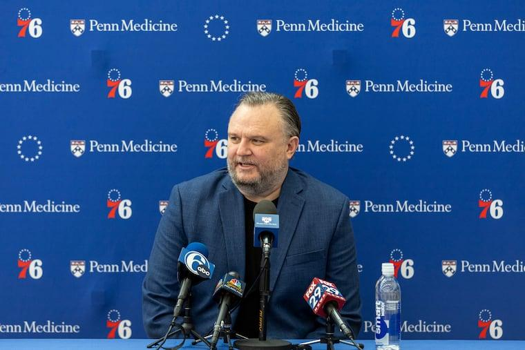 The Philadelphia 76ers enter a new era as Bob Myers replaces Daryl Morey temporarily amid pressure on Josh Harris and the front office.