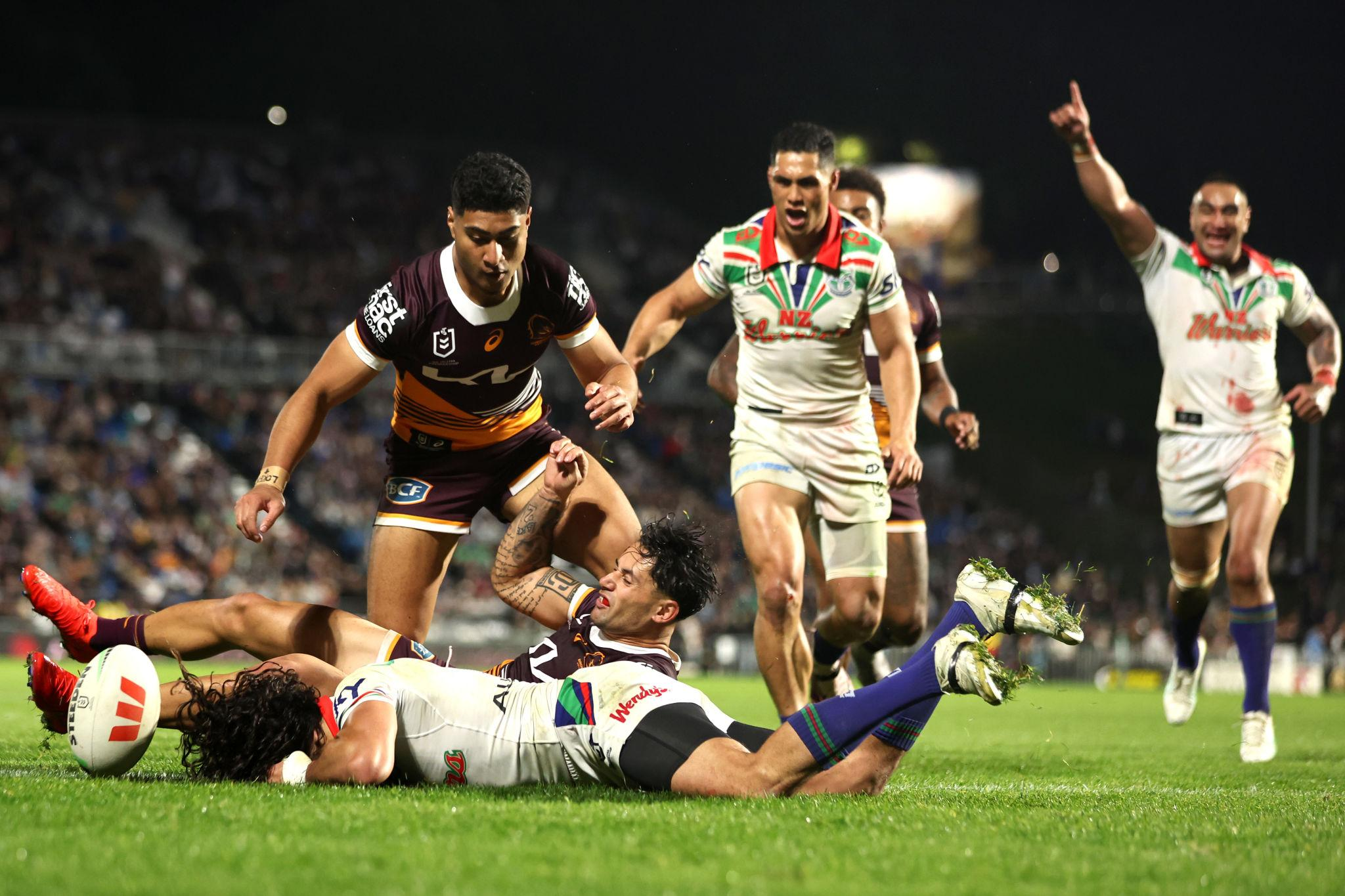 Warriors beat Broncos 42-12 in Magic Round as Tanah Boyd suffers a suspected ACL injury and Dallin Watene-Zelezniak scores twice.