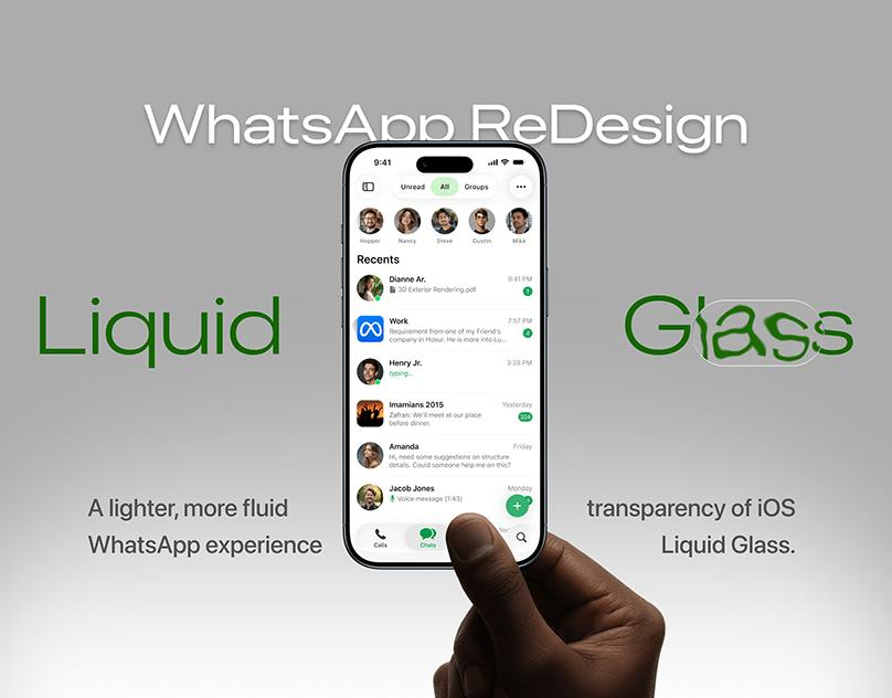 WhatsApp’s new Liquid Glass redesign leaks, revealing a floating chat bar and transparent UI inspired by iOS 26.